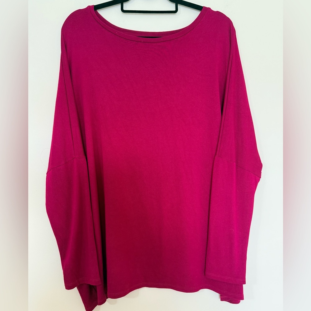Umgee Maroon Long Sleeve Top with Crossover Back